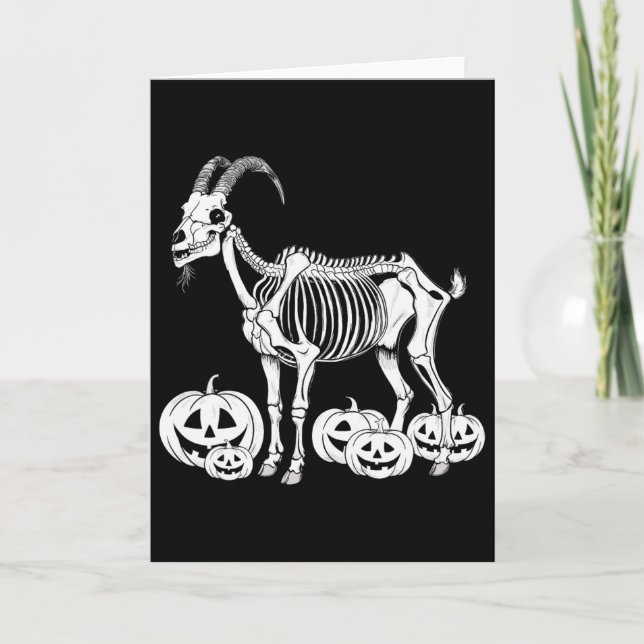 Goat Skeleton Birthday Halloween Manar Womens Kids Kort (Framsida)