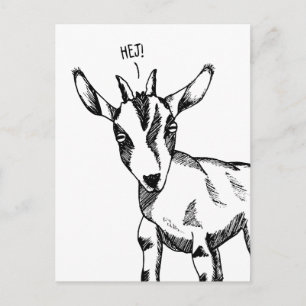 Goat Sketch säger "Hej"! Vykort
