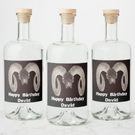 Goat Skull Ansikte och Personlig Spritflaskor Etikett