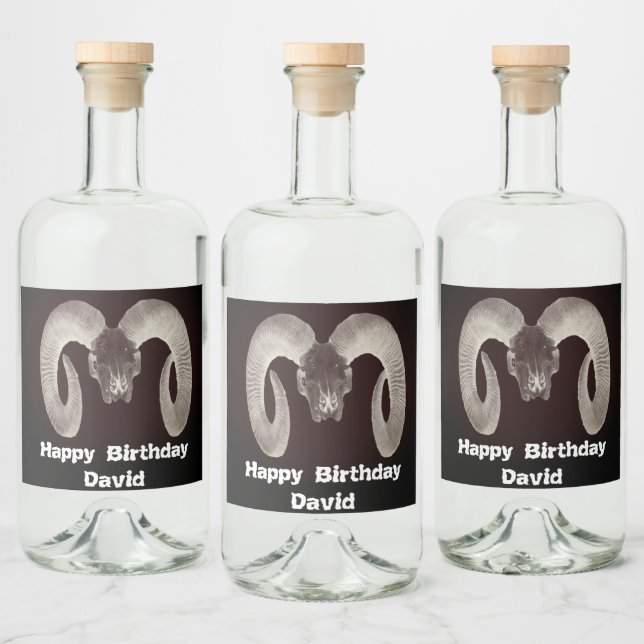 Goat Skull Ansikte och Personlig Spritflaskor Etikett (Flaskor)