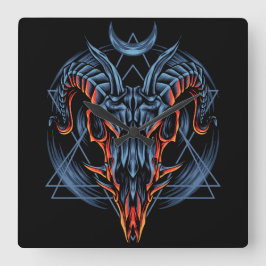 Goat Skull Fyrkantig Klocka