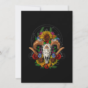 Goat Skull Psychedelic Sunblommor Spara Datumet