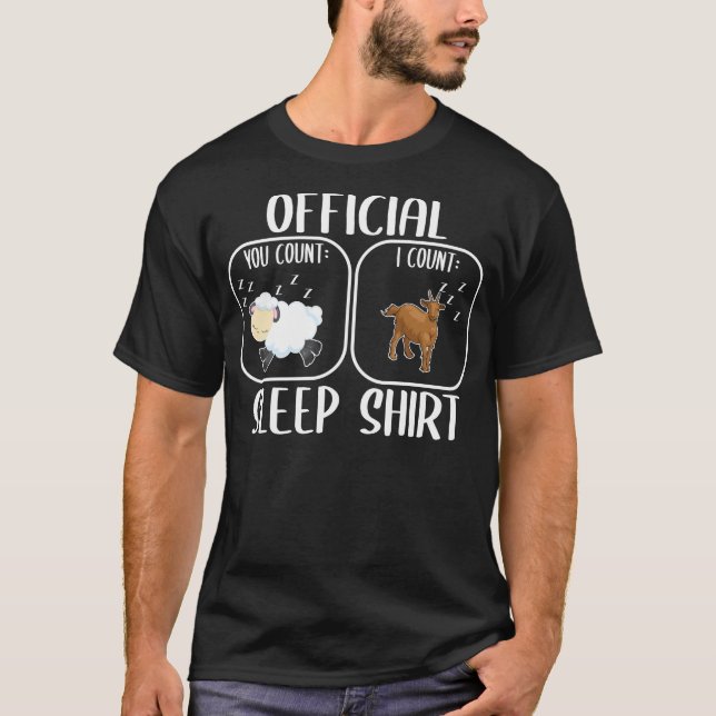 Goat Sleepshirt Counting Sheep T Shirt (Framsida)