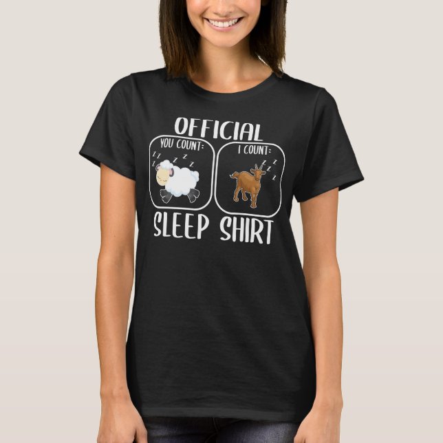 Goat Sleepshirt Counting Sheep T Shirt (Framsida)