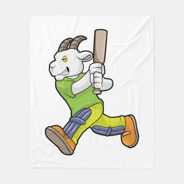 Goat som Batsman med Cricket fladdermus Fleecefilt (Framsidan)