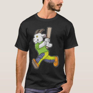 Goat som Batsman med Cricket fladdermus T Shirt
