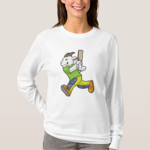 Goat som Batsman med Cricket fladdermus T Shirt