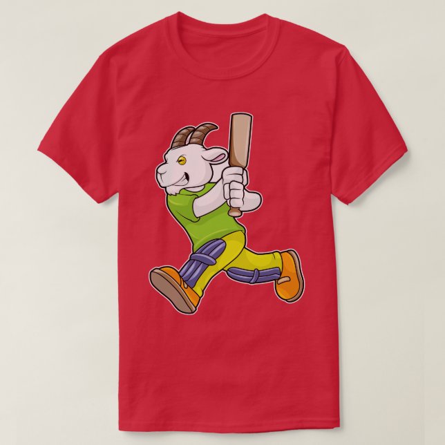 Goat som Batsman med Cricket fladdermus T Shirt (Design framsida)