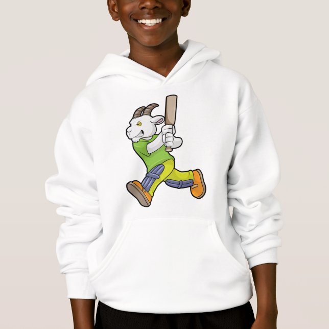 Goat som Batsman med Cricket fladdermus T Shirt (Framsida)