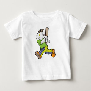 Goat som Batsman med Cricket fladdermus T Shirt