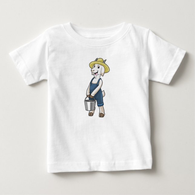 Goat som Farmer med Bucket T Shirt (Framsida)