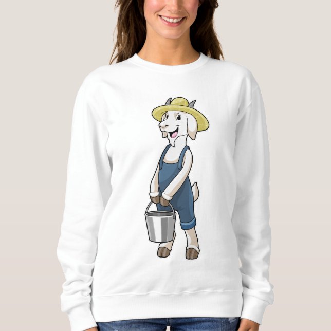 Goat som Farmer med Bucket T Shirt (Framsida)