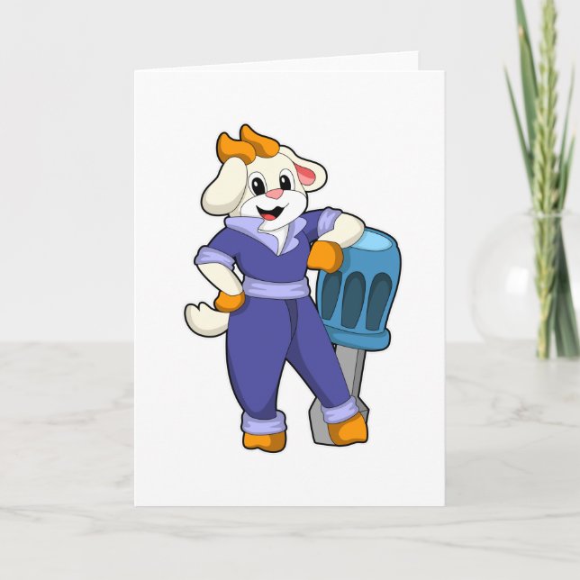 Goat som Mechanic med Screwdriver Kort (Framsida)