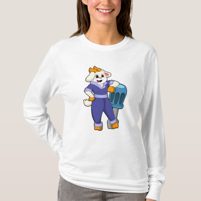 Goat som Mechanic med Screwdriver T Shirt (Framsida)