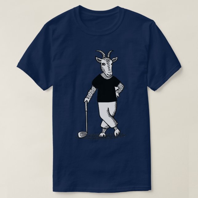 Goat Spela Golf Funny Animal Golfer Golf Klubb La T Shirt (Design framsida)