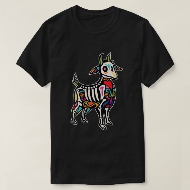 Goat Sugar Skull Mexikanska Day of the dead Dia De T Shirt (Design framsida)