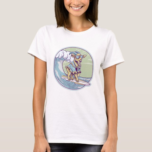 Goat Surfing T Shirt (Framsida)