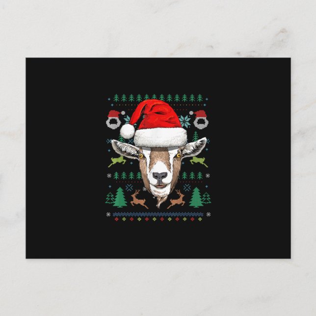Goat Ugly jul Santa Xmas Gift Vykort (Framsida)