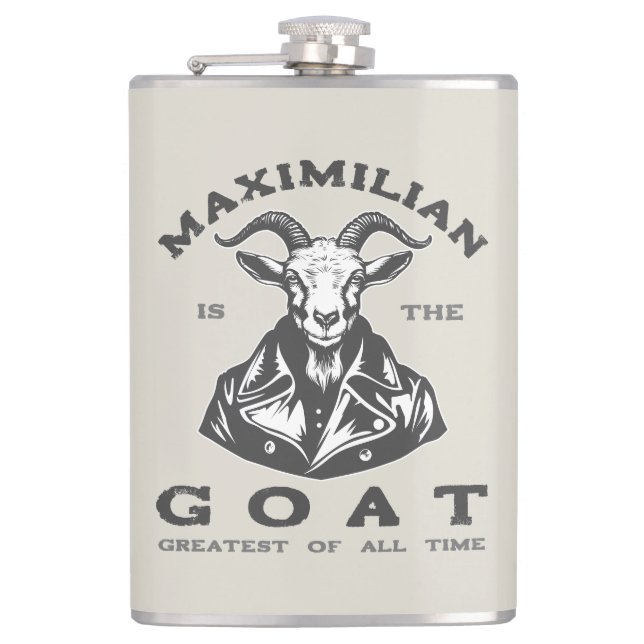 GOAT (Underbarare av alla tider) med ditt namn Fickplunta (Framsidan)