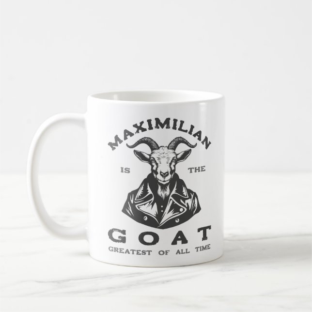 GOAT (Underbarare av alla tider) med ditt namn Kaffemugg (Vänster)