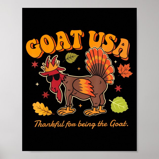 Goat Usa Thankful For Being The Goat Funny Thanksg Poster (Framsidan)