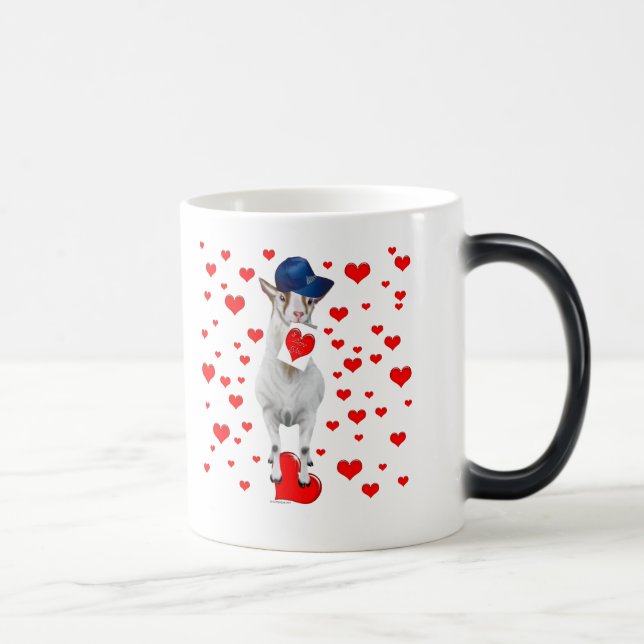 Goat Valentine Hearts Magisk Mugg (Höger)