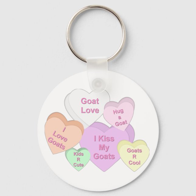 Goat Valentine Hearts Nyckelring Goat Gift (Framsida)