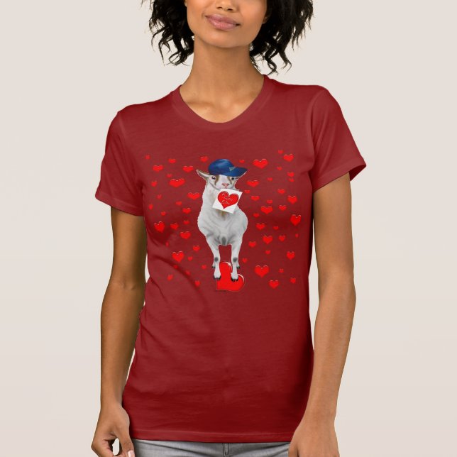 Goat Valentine Hearts T-shirt (Framsida)