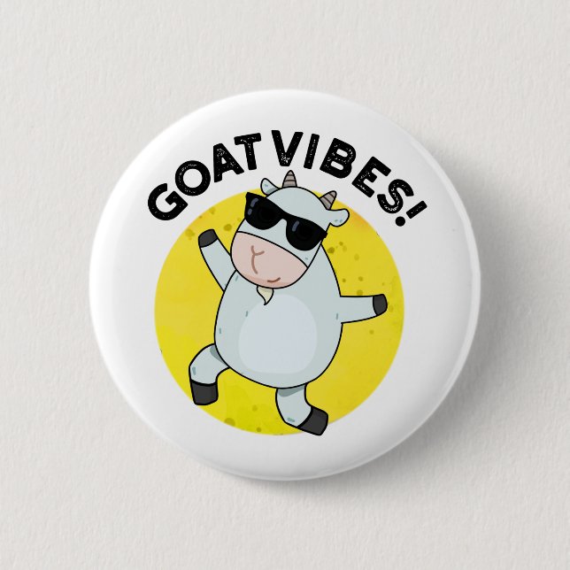 Goat Vibes Funny Animal Pun Knapp (Framsida)