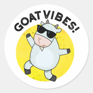Goat Vibes Funny Good Vibes Animal Pun Runt Klistermärke