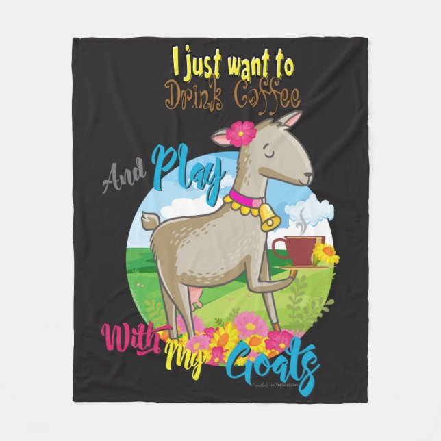 GOAT | Vill bara dricka kaffe med getter Fleecefilt (Framsidan)