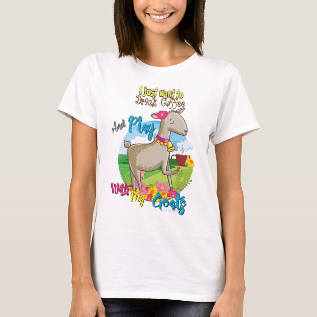 GOAT | Vill bara dricka kaffe med getter Tee Shirt (Framsida)