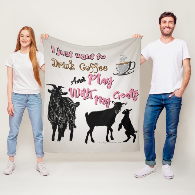 GOAT | Vill bara dricka kaffespel med mitt mål Fleecefilt (På plats)