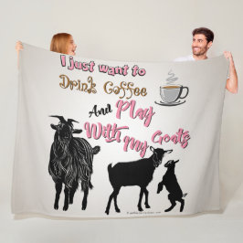 GOAT | Vill bara dricka kaffespel med mitt mål Fleecefilt