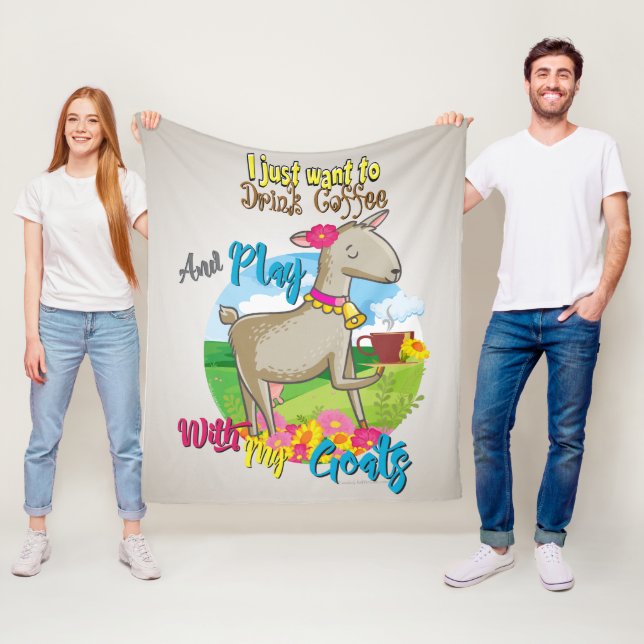 GOAT | Vill bara dricka kaffespel med mitt mål Fleecefilt (På plats)
