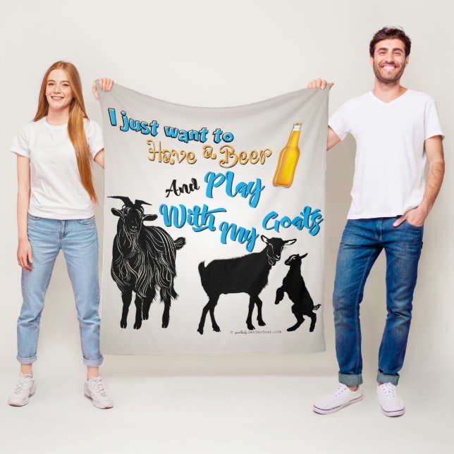 GOAT | Vill bara dricka öl Play med mitt mål Fleecefilt (På plats)