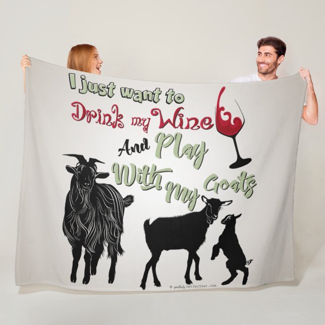 GOAT | Vill bara dricka Vin Play med My Goat Fleecefilt (På plats)