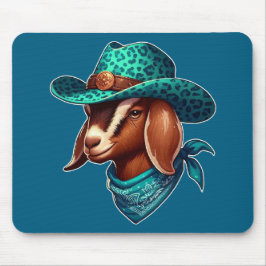 Goat Wearing a Snyggt Cowboy Hat and Bandana Musmatta