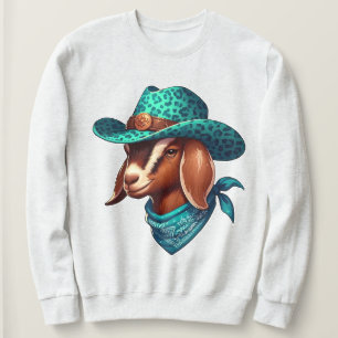 Goat Wearing a Snyggt Cowboy Hat and Bandana T Shirt