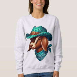 Goat Wearing a Snyggt Cowboy Hat and Bandana T Shirt