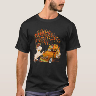 Goat Wearing Hat Fall Träd Pickupa Lastbil med P T Shirt