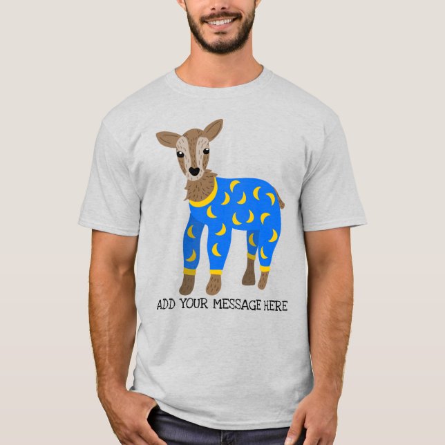 Goat Wearing Pajamas Illustration Personlig T Shirt (Framsida)