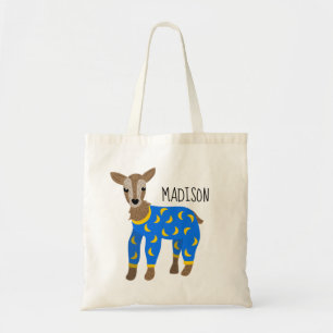 Goat Wearing Pajamas Illustration Personlig Tygkasse