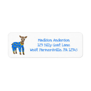 Goat Wearing Pajamas Illustration Returadress Etikett