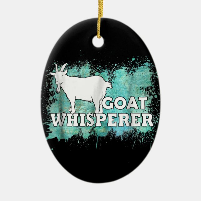 Goat Whisperer Goats Farmer Julgransprydnad Keramik (Framsidan)