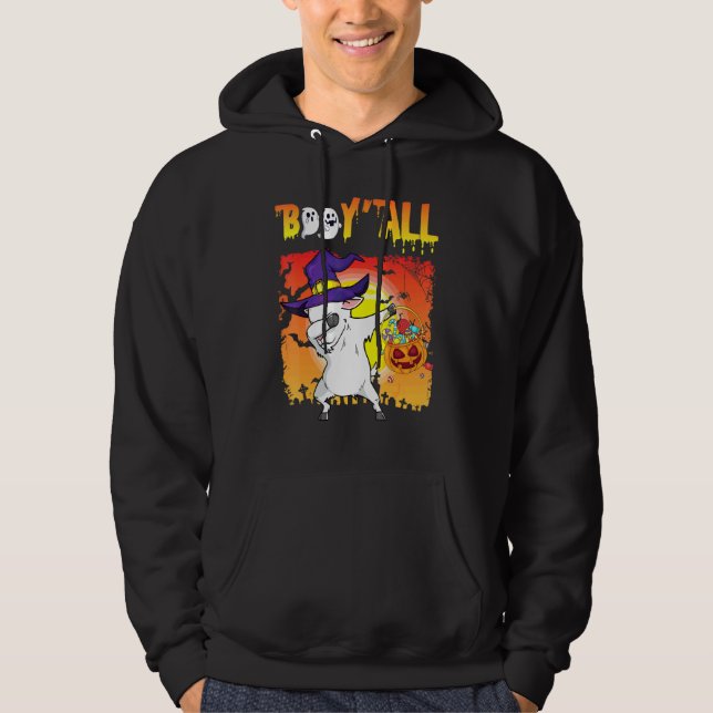Goat Witch Dabbing Pumpkin Candy Happy halloween B Hoodie (Framsida)