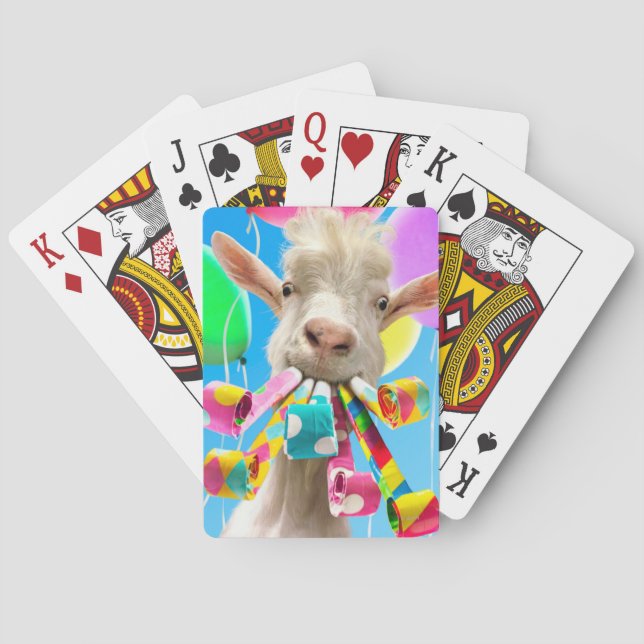 Goat with Party Blowers Casinokort (Baksidan)