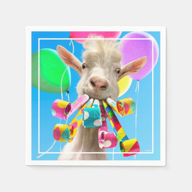 Goat with Party Blowers Pappersservett (Framsidan)