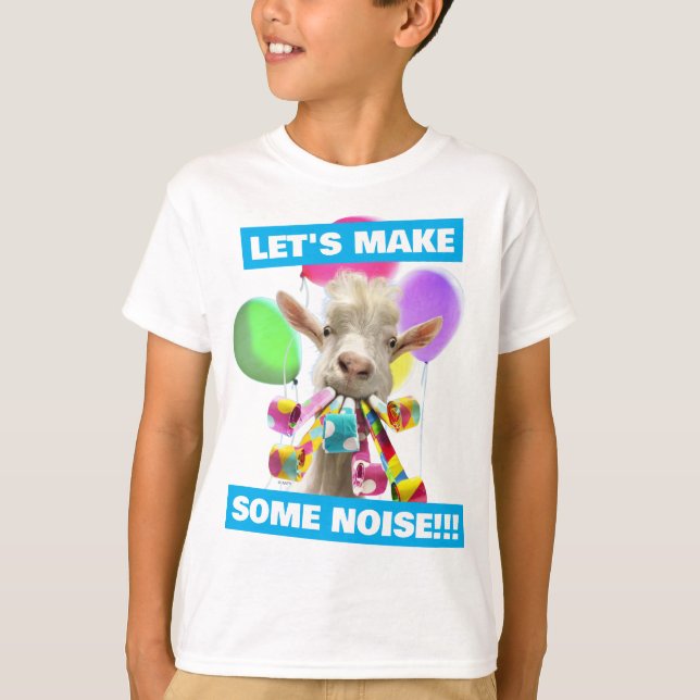 Goat with Party Blowers T Shirt (Framsida)