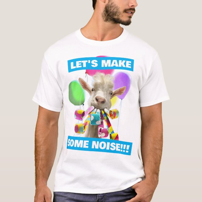 Goat with Party Blowers T Shirt (Framsida)